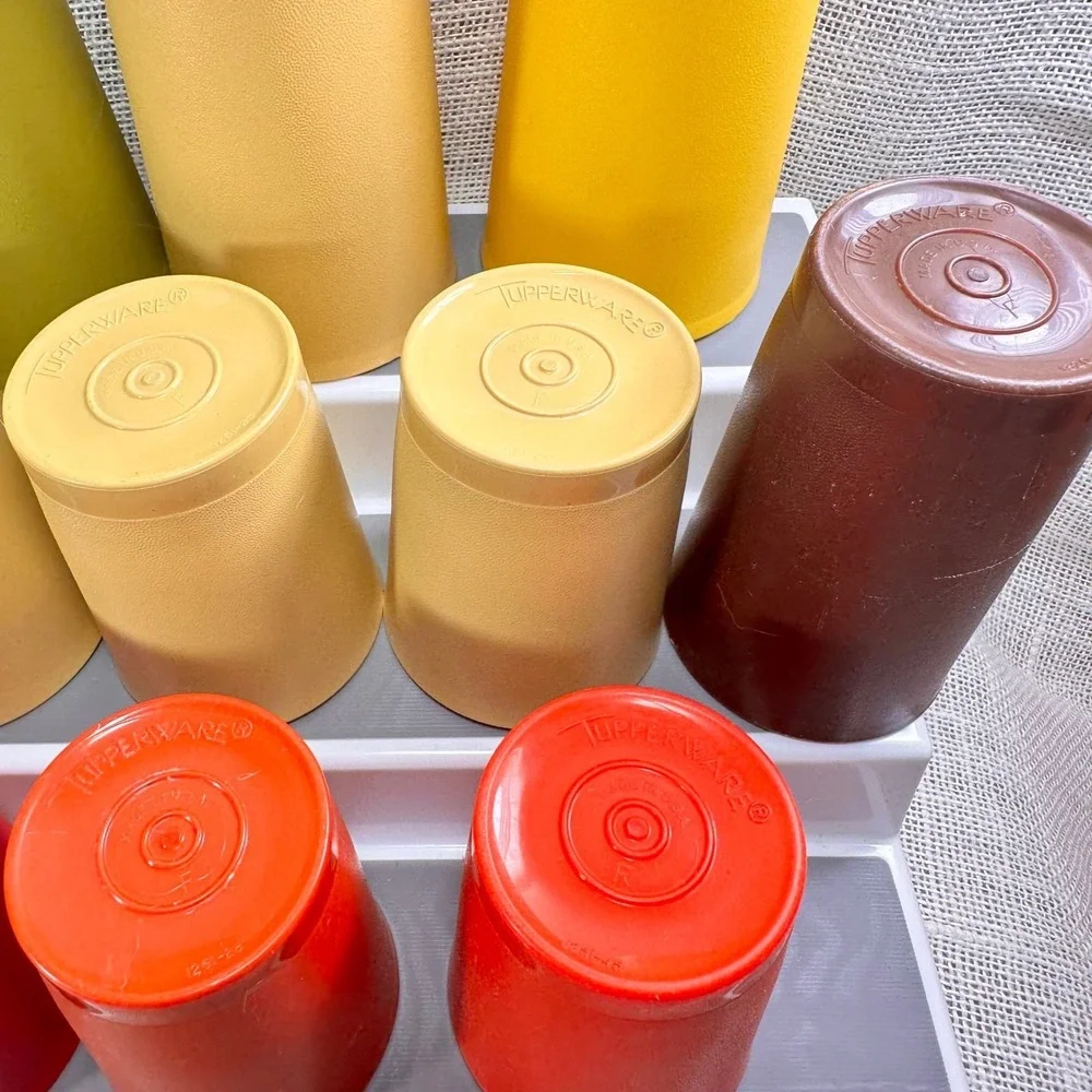 Vintage Tupperware Tumblers Mixed Lot 13 Harvest‎ Colors 16oz 8oz 873 1251 Cups